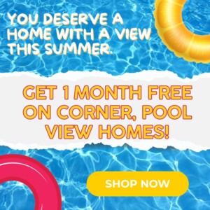 1 month free on corner pool view homes