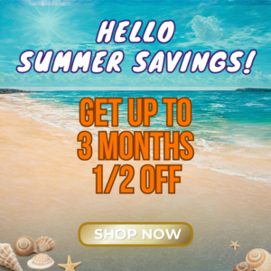 June Summer Savings - Get up to 3 months 1/2 off
